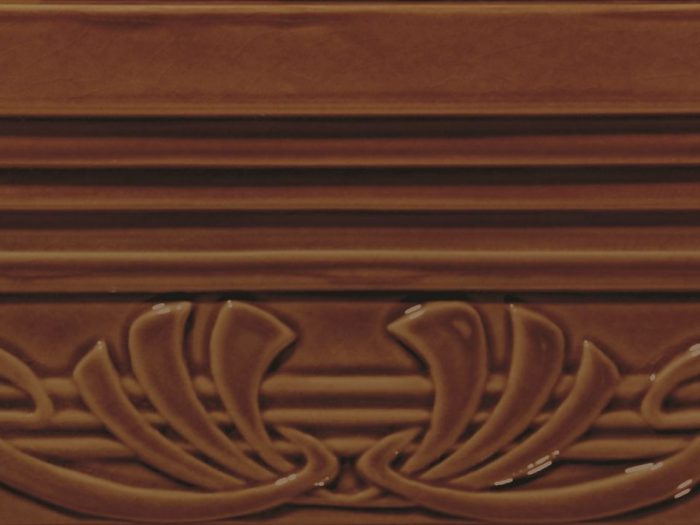 На изображении товар CERAMICHE GRAZIA Бордюр EPOQUE TERMINALE DECO 12X20 CARAMEL CRAQUELE от официального представителя в Москве