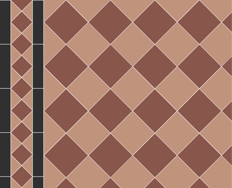 Micro. Керамогранит Victorian Gloucester 10X10 on mesh straight 28,7X28,7