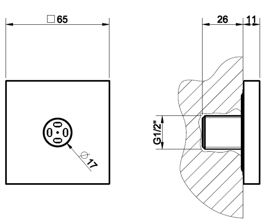 Боковая форсунка Gessi Body Jets, с распылителем Quadro, цвет хром - изображение 4