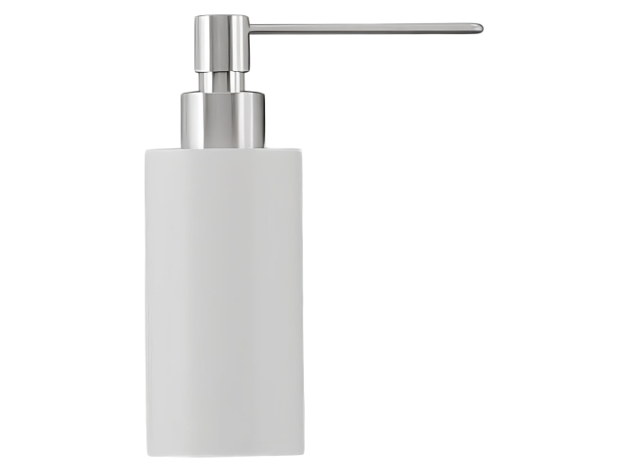 На изображении товар Дозатор для жидкого мыла CEA Design Stem, с колбой Delrin, настенный, сталь, цвет сатинированная нержавеющая сталь от официального представителя в Москве