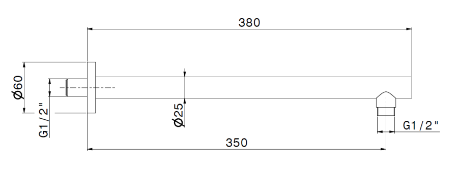 Держатель верхнего душа Newform, длина 350 мм, настенный, нержавеющая сталь, цвет PVD Brushed Pale gold - изображение 1