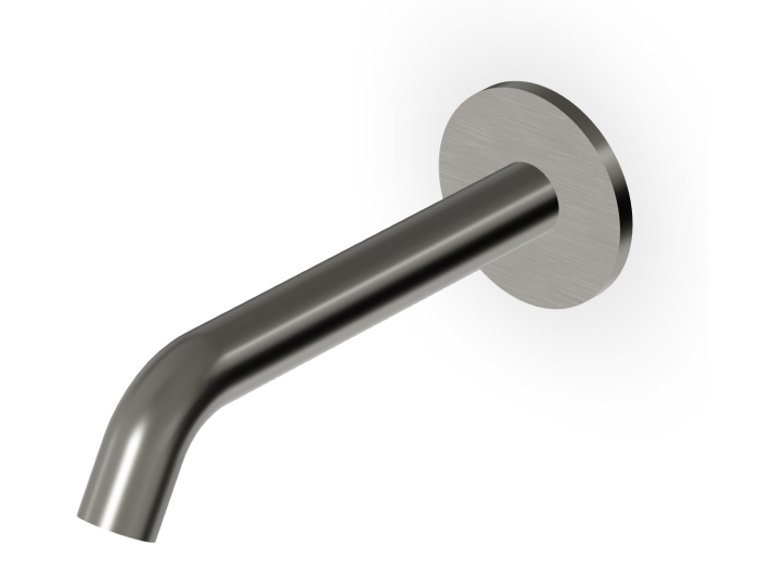 На изображении товар Излив Zucchetti Pan, настенный, L. 160 мм, цвет Brushed Metal Black от официального представителя в Москве