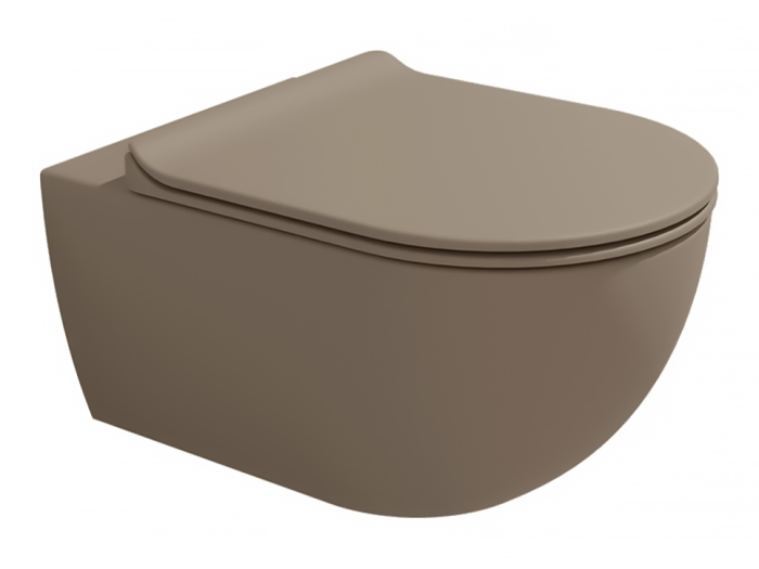 На изображении товар Унитаз Flaminia App подвесной, 540 x 360 мм, с системой GoClean, цвет Fango от официального представителя в Москве