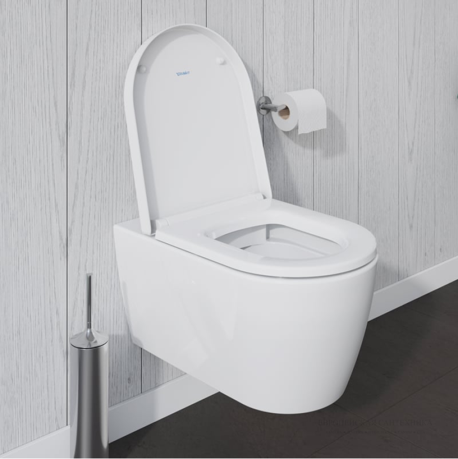 Унитаз Duravit Me by Starck подвесной, 370х570мм, в комплекте с крышкой, цвет белый. - изображение 7