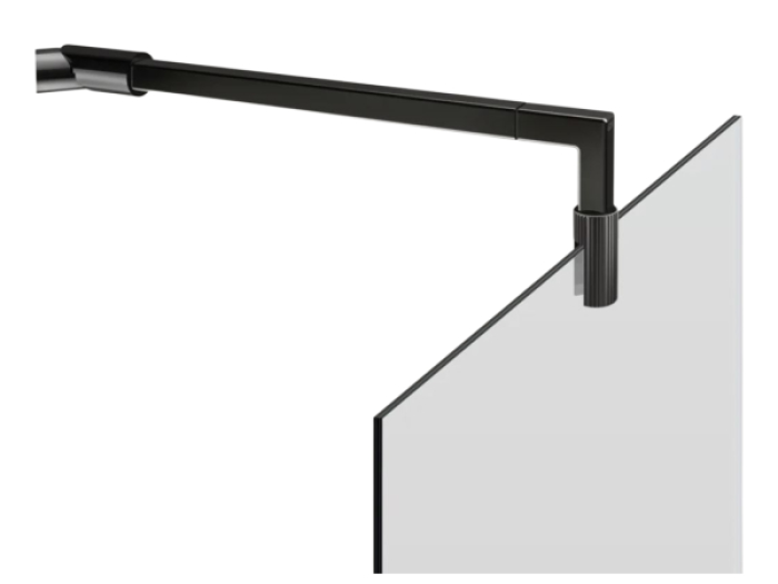 На изображении товар Профиль для стекла Gessi Rigato, глубина 403 мм, регулировка стеклянного анкера 180 градусов, цвет Brass PVD от официального представителя в Москве