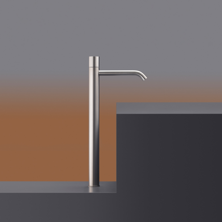 Смеситель для раковины Cea Design Giotto Plus, высокий излив, для настольной раковины, H. 535 мм, нержавеющая сталь, цвет Black Diamond сатинированный - изображение 1