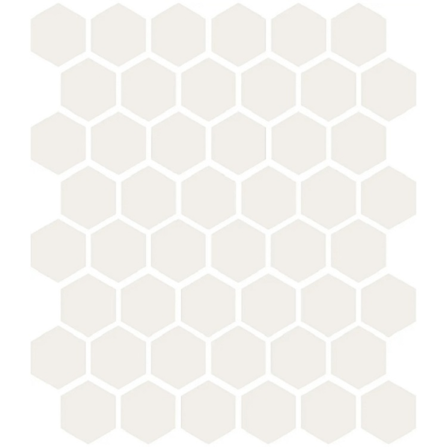 Etruria Керамогранит XXS-3D Esagono 5X5.7 3D Super Bianco Su Rete Monocolore 33Х37