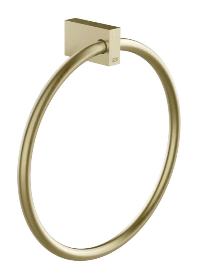 Полотенцедержатель Gessi Rettangolo, кольцевой, настенный, Ø220 мм, цвет Brushed Brass PVD