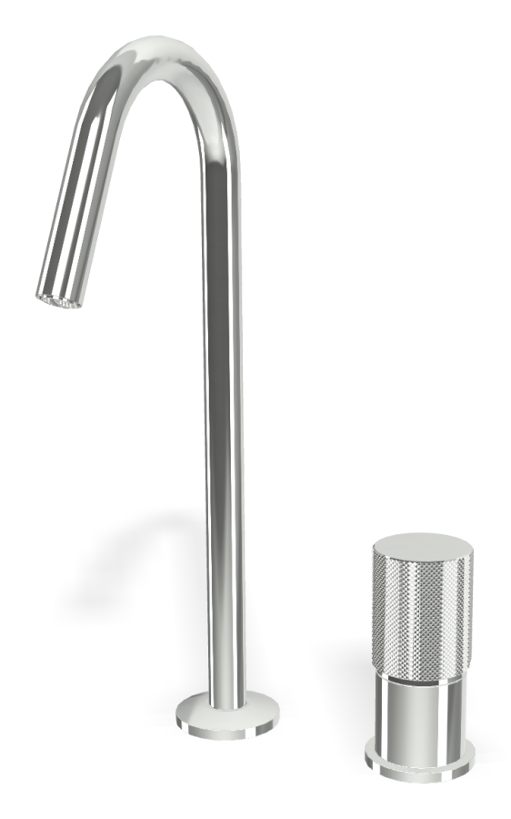 Смеситель для раковины Carlo Frattini Spillo Tech, ручка G Collection, с поворотным изливом, 2 гибкими шлангами, донным клапаном Click-Clack, Н-319 мм, цвет хром