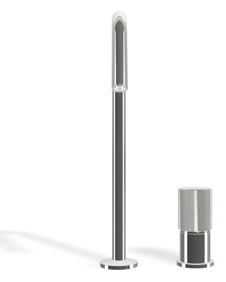 Смеситель для раковины Carlo Frattini Spillo Tech, ручка G Collection, с поворотным изливом, 2 гибкими шлангами, донным клапаном Click-Clack, Н-319 мм, цвет хром - изображение 1