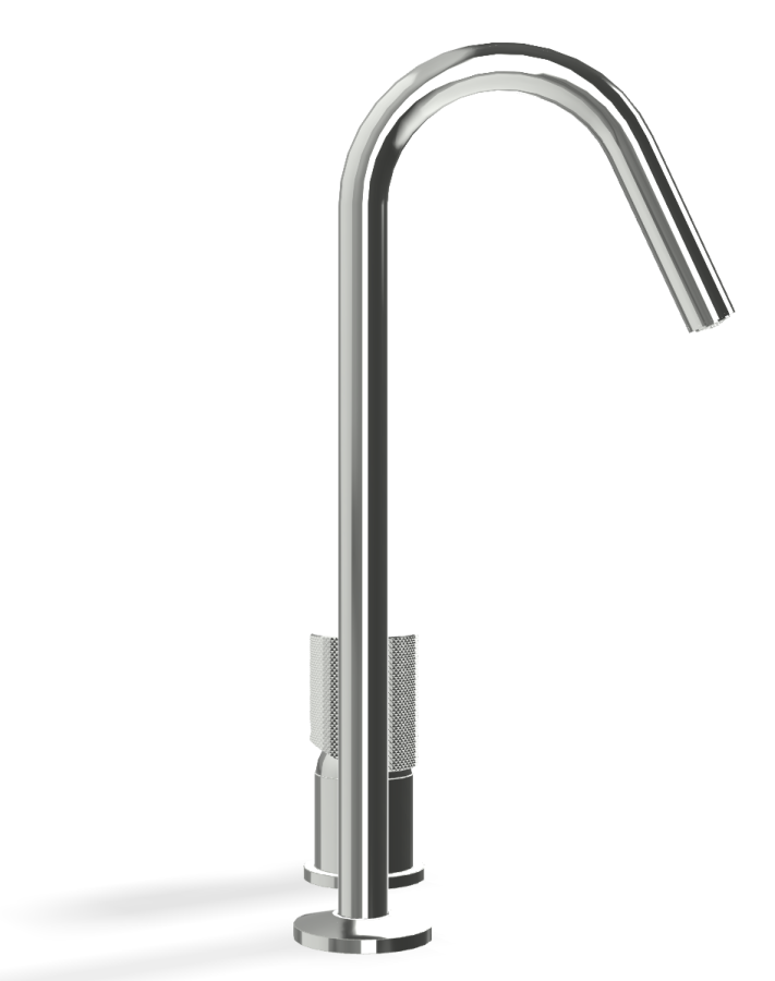 Смеситель для раковины Carlo Frattini Spillo Tech, ручка G Collection, с поворотным изливом, 2 гибкими шлангами, донным клапаном Click-Clack, Н-319 мм, цвет хром - изображение 2