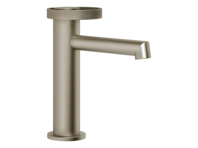 Смеситель для раковины Gessi Anello, низкий, однорычажный, без донного клапана, цвет Finox Brushed Nickel