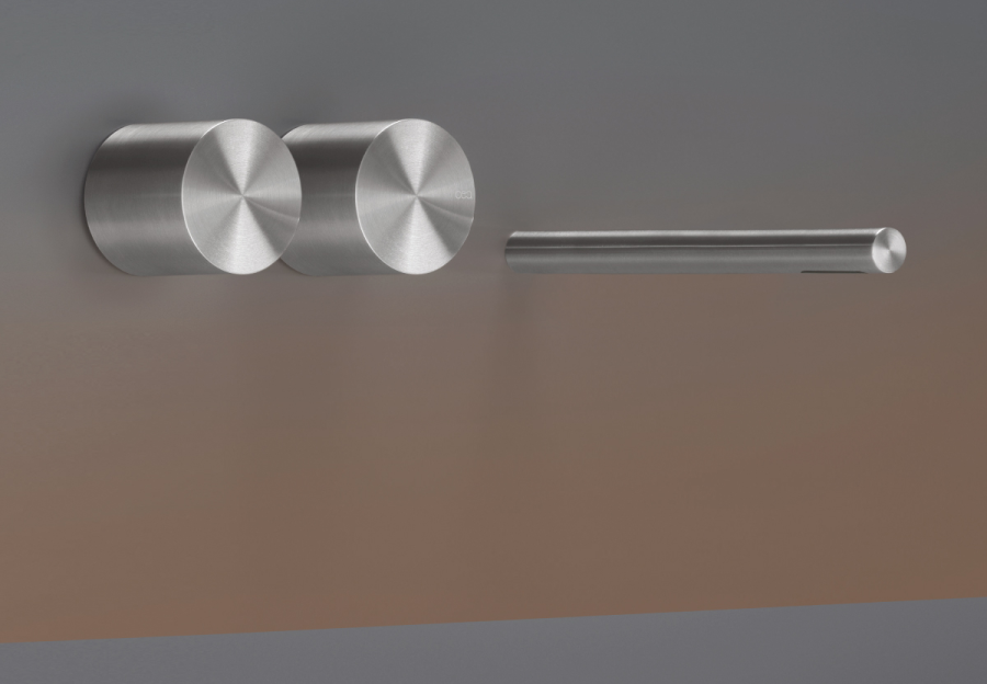 Смеситель для раковины CeaDesign Opus, настенный, на 3 отверстия, излив L. 230 мм, внешняя часть, сталь, цвет сатинированная бронза