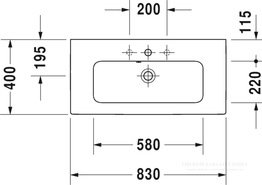 Раковина Duravit ME by Starck, 830х400 мм, для мебели, цвет белый WG - изображение 4