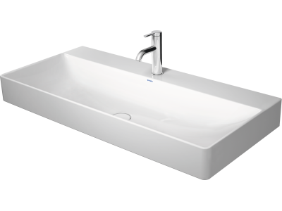 Раковина Duravit DuraSquare с шлифованным низом, 1000х470 мм, без перелива, с 1 отверстием под смеситель, цвет белый