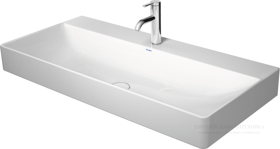 Раковина Duravit DuraSquare с шлифованным низом, 1000х470 мм, без перелива, с 1 отверстием под смеситель, цвет белый - изображение 4