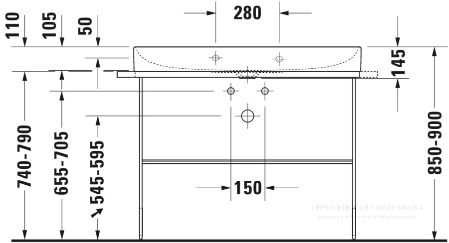 Раковина Duravit DuraSquare с шлифованным низом, 1000х470 мм, без перелива, с 1 отверстием под смеситель, цвет белый - изображение 16