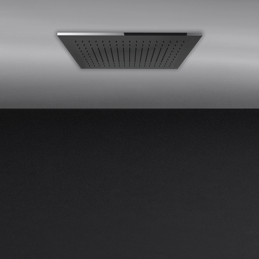 Накладная панель верхнего душа Gessi Minimali, 350x350 мм, для многофункциональной душевой системы, внешняя часть, цвет Mirror Steel - изображение 1