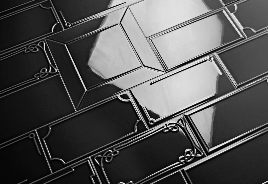 Etruria Керамическая плитка ART DÉCO 12.4X25 Vector Frame C Dark - изображение 1