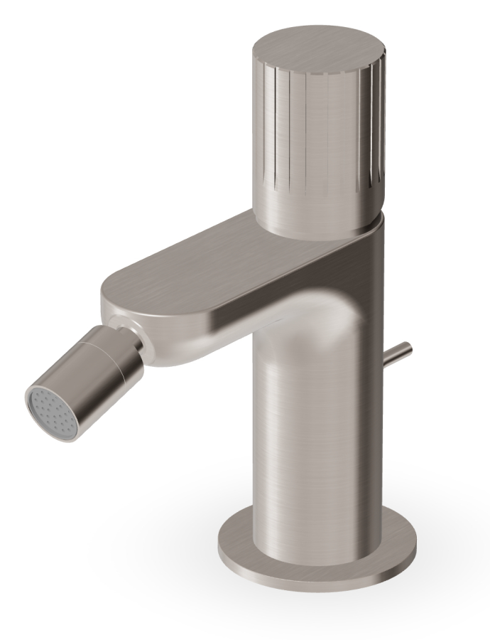 Смеситель для биде Zucchetti Todd, с аэратором, с донным клапаном, цвет Brushed Nickel
