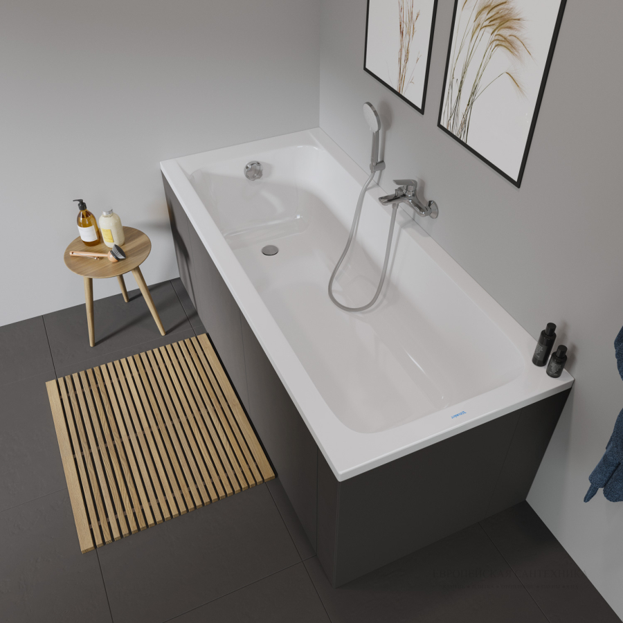 Ванна встраиваемая Duravit D-Code, 1700 x 700 мм, акриловая, цвет белый - изображение 4