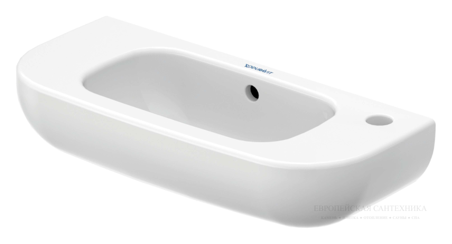 Раковина Duravit D-Code для рук, 500х220 мм, 1 отверстие под смеситель справа, цвет белый - изображение 1