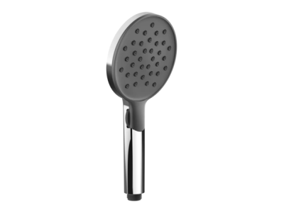 На изображении товар Ручной душ Gessi Technical Accessories, Ø120 мм, 2-х струйный, с чёрным диском, цвет Сhrome от официального представителя в Москве