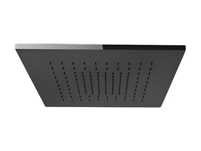 На изображении товар Верхний душ Gessi Minimali, 350x350 мм, потолочный с функцией тропический ливень, встраиваемый, цвет Mirror Steel от официального представителя в Москве