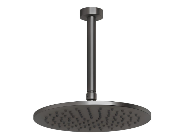 На изображении товар Верхний душ Gessi Anello, потолочный, ⌀250 мм, цвет Black Metal Brushed PVD от официального представителя в Москве