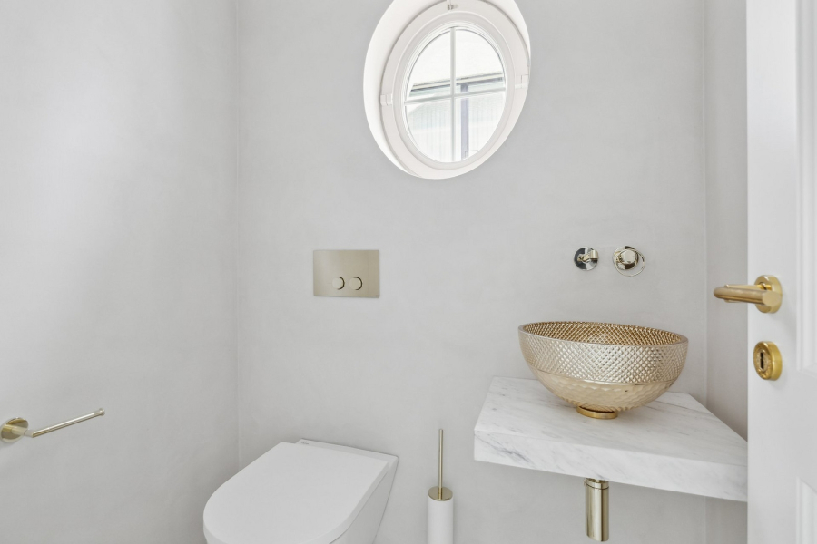 Смеситель для раковины Gessi Anello, настенный, с коротким изливом, без донного клапана, встраиваемый, внешняя часть, цвет Warm Bronze Brushed PVD - изображение 2