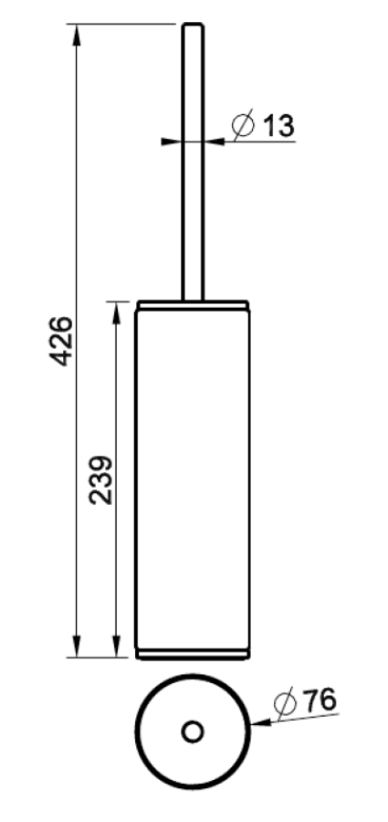 Ёршик Gessi, напольный, h426 мм, цвет Black/Warm Bronze Brushed PVD - изображение 1