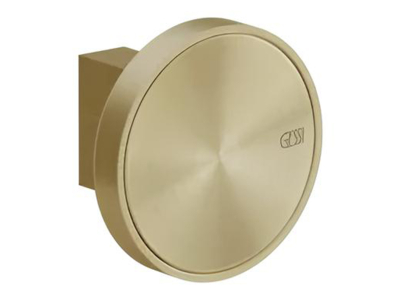 Крючок Gessi Origini, настенный, ø67х50 мм, с отделочной вставкой, цвет Brushed Brass PVD