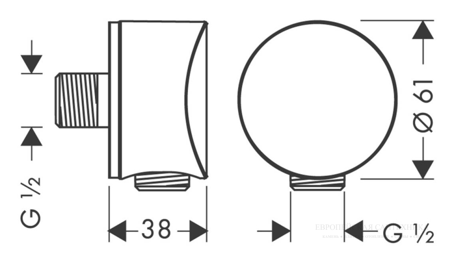 Шланговое подсоединение Hansgrohe Fixfit S 1/2", с клапаном обратного тока, цвет шлифованная бронза - изображение 1