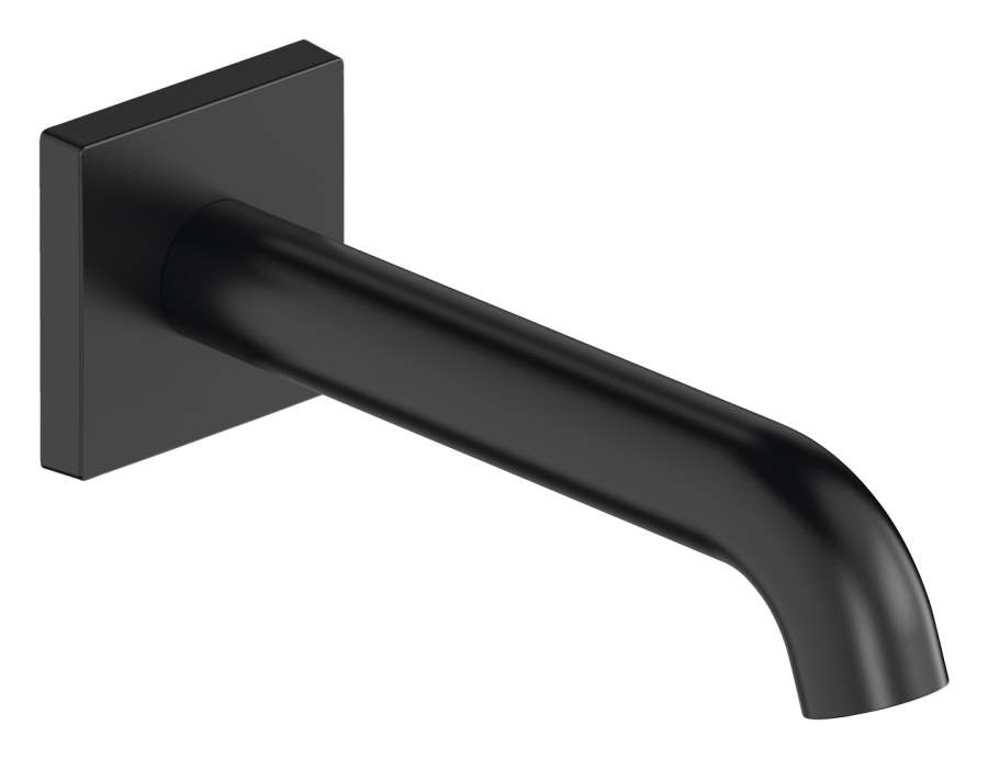 Излив для ванны Duravit C.1 настенный, L- 205 мм, квадратная розетка, цвет чёрный матовый