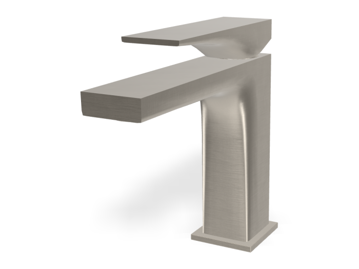 На изображении товар Смеситель для раковины Carlo Frattini Zeta, однорычажный, Н-146 мм, излив 116 мм, без донного клапана, цвет никель брашированный от официального представителя в Москве