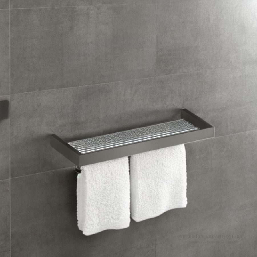 Полка Gessi Rettangolo настенная, L 600 мм, цвет Black Metal Brushed PVD