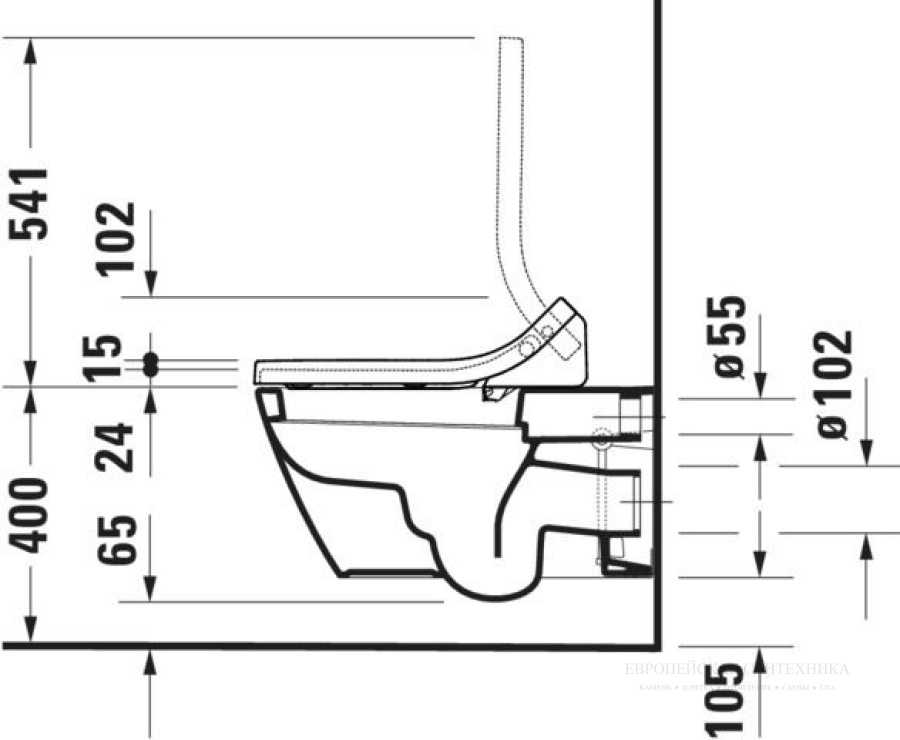 Унитаз подвесной 375х620 мм,Duravit Starck 2, белый - изображение 8