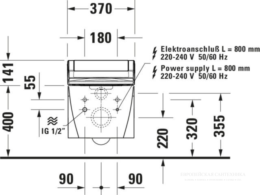 Унитаз подвесной 375х620 мм,Duravit Starck 2, белый - изображение 7