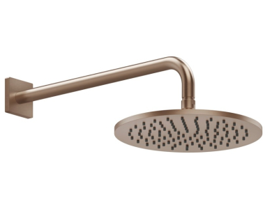На изображении товар Верхний душ Gessi Rilievo, Ø250 мм, шарнирный, настенный, цвет Copper Brushed PVD от официального представителя в Москве