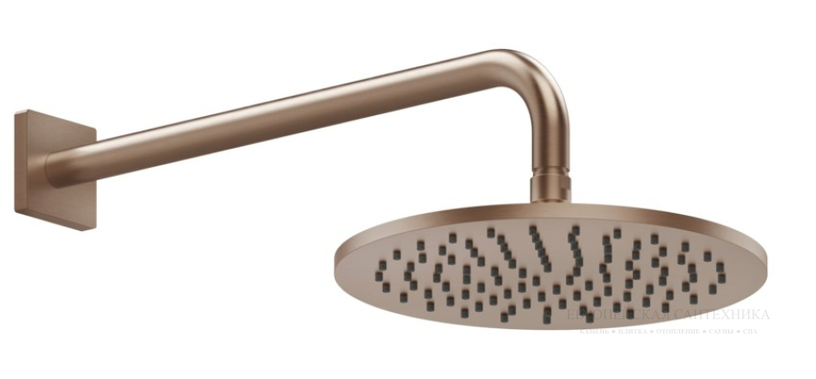 Верхний душ Gessi Rilievo, Ø250 мм, шарнирный, настенный, цвет Copper Brushed PVD