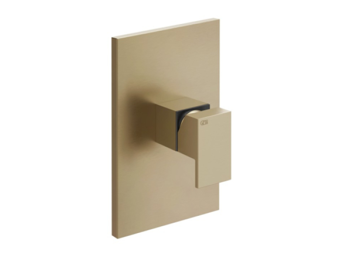 На изображении товар Cмеситель для душа Gessi Rettangolo, встраиваемый, однорычажный, на 1 выход, внешняя часть, цвет Warm Bronze Brushed PVD от официального представителя в Москве