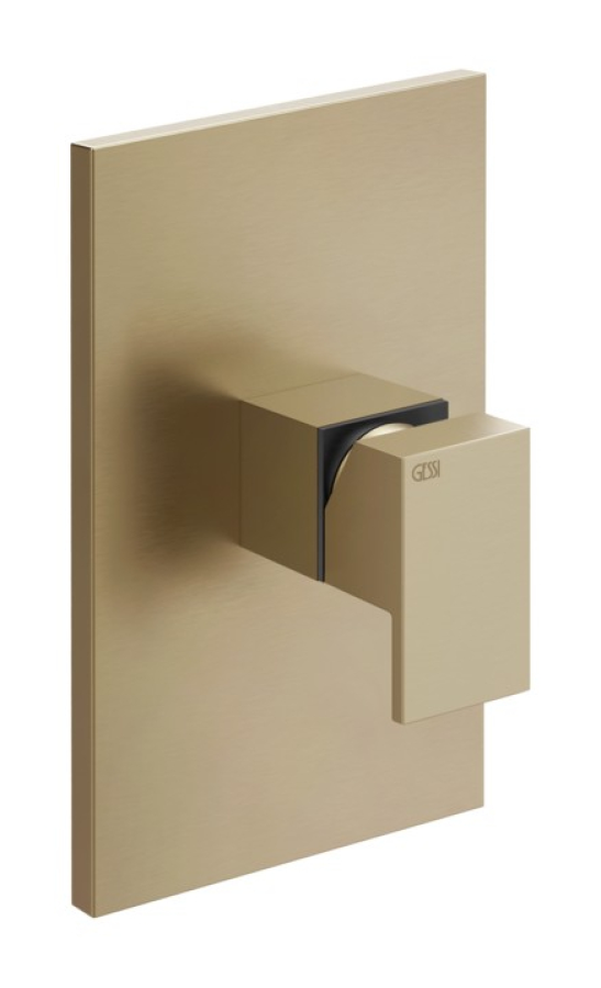 Cмеситель для душа Gessi Rettangolo, встраиваемый, однорычажный, на 1 выход, внешняя часть, цвет Warm Bronze Brushed PVD