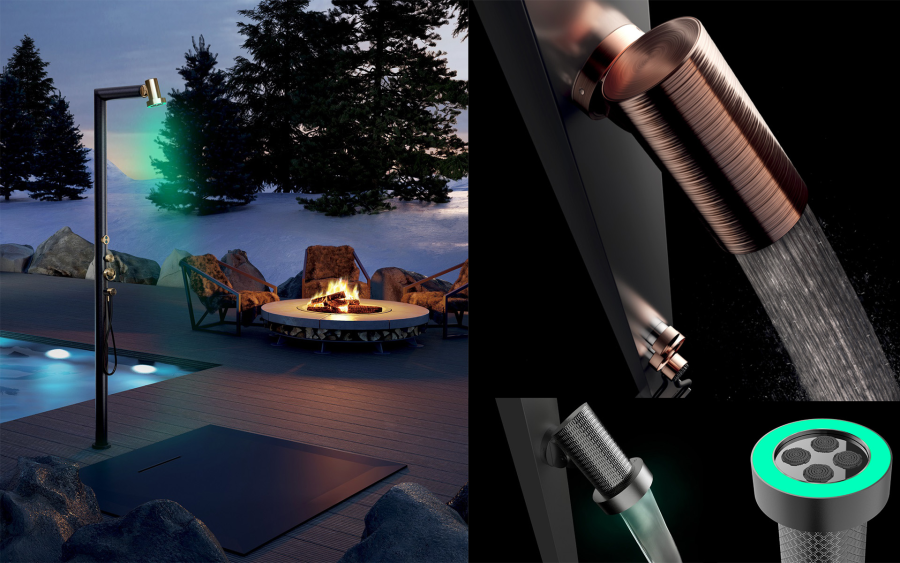 Декоративная накладка Gessi Outdoor L, для кнопок на стойке 63225 и 63229, цвет Copper Brushed PVD - изображение 1