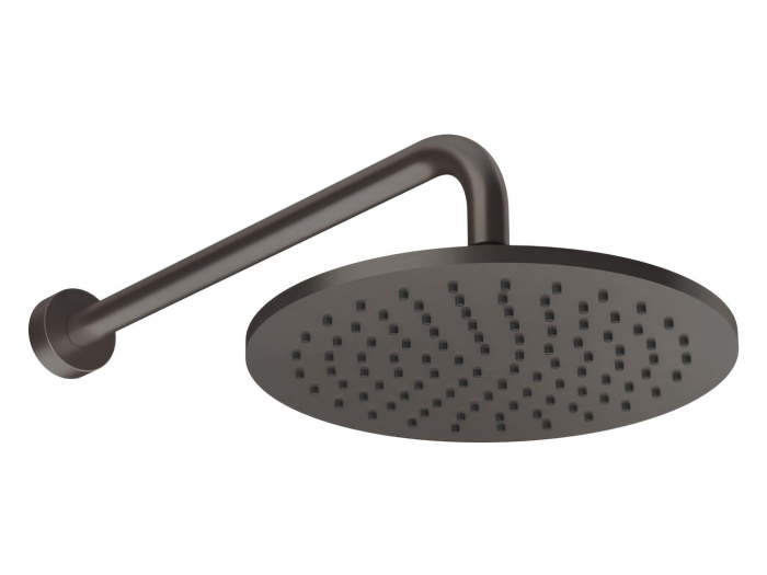 На изображении товар Верхний душ Gessi Origini, настенный, поворотный, Ø250 мм, цвет Black Metal Brushed PVD от официального представителя в Москве