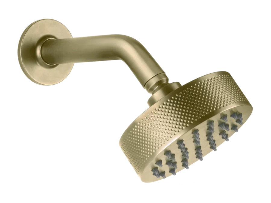 Верхний душ Gessi Inciso, Ø180 мм, шарнирный, с настенным держателем, цвет Brass Brushed  PVD