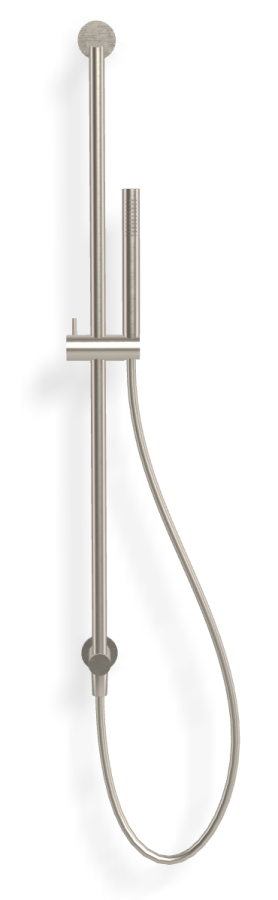 Душевой гарнитур Carlo Frattini, штанга h876 мм, со встроенным шланговым подсоединением, шланг, лейка, держатель, цвет никель брашированный - изображение 1