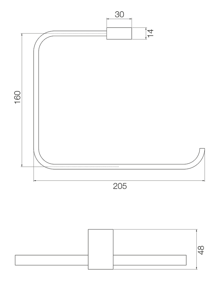 Полотенцедержатель Carlo Frattini Quadra, цвет хром - изображение 1