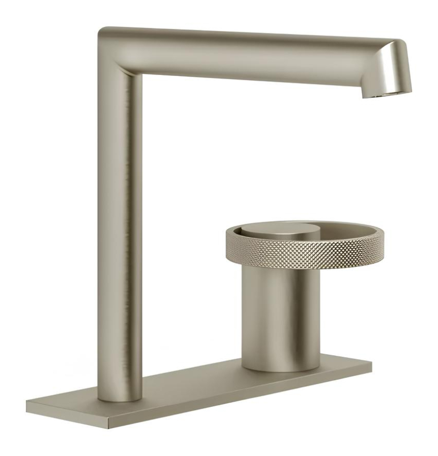 Смеситель для раковины Gessi Anello, без донного клапана, цвет Finox Brushed Nickel