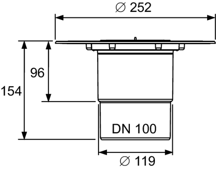 Сифон TECEdrainpoint S DN 100, вертикальный с универсальным фланцем Seal System - изображение 1