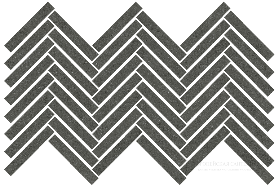 Living Ceramics Керамогранит Cuit Charcoal Spike Mosaic Anti-slip 22,6x43